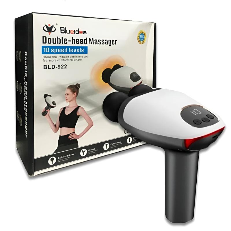 BLD-922 Compact And Quiet Double-Head Portable Massager With 10 Speed Levels