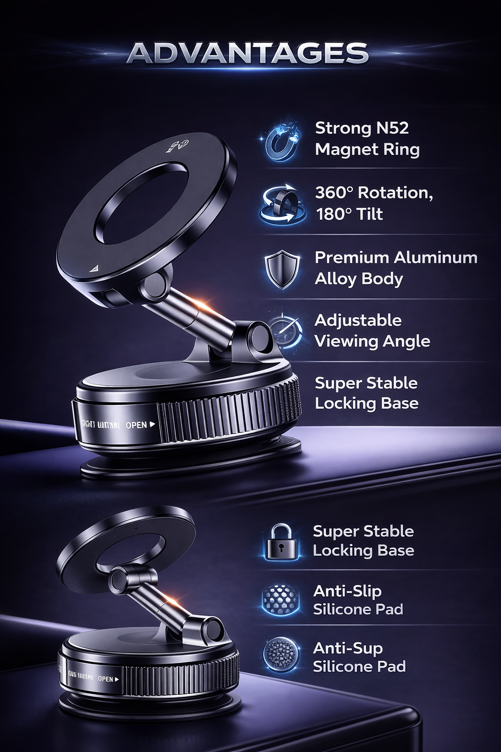 Magnetic Suction Car Phone Mount