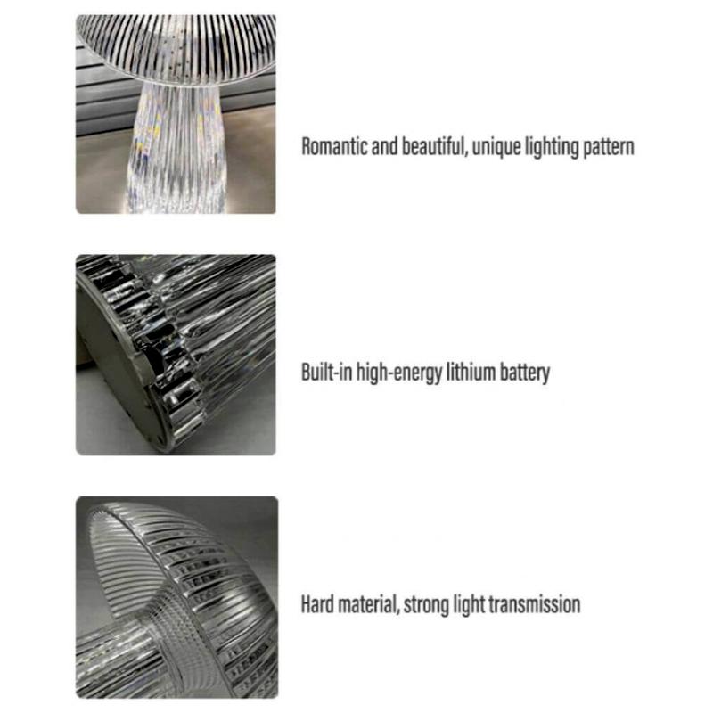Mushroom Shape USB Rechargeable RGB Lighting Lamp