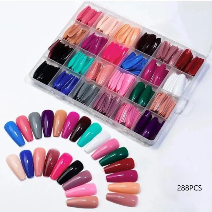 288 PCs colorful nails box (Random Color)